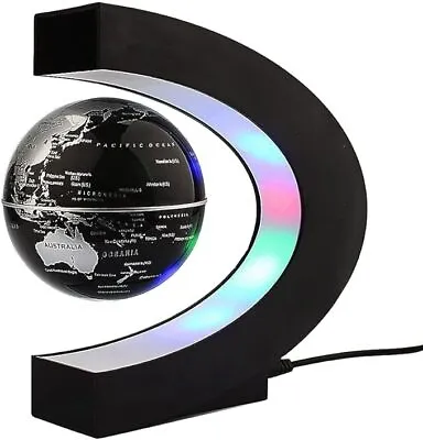 Newooe Floating Globe With LED Lights C Shape Magnetic Levitation Black  • £27.49