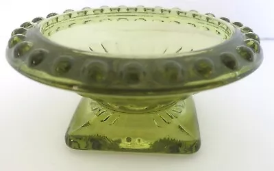 Boyd Glass Translucent Olive Green Pedestal Master Open Salt #ms18 • $10