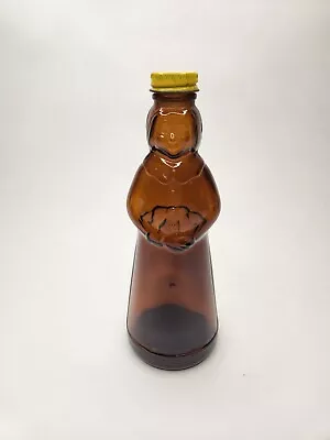 Vintage 1986 Mrs Butterworth's Amber Brown Glass Syrup Bottle W/ Metal Cap 8.25  • $15.99