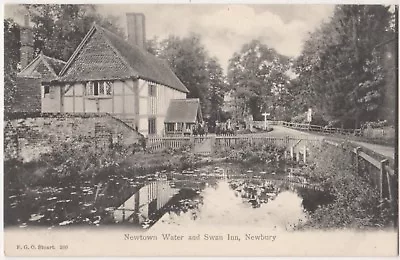 Newtown Water & Swan Inn Newbury F.G.O. Stuart 260 Postcard B814 • £3.95