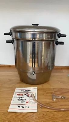 Vintage Heavy Gauge  STAINLESS STEEL Stove Top Steam Juicer - ￼With Recipes • $95