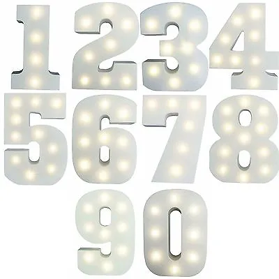 £8.99 • Buy Led White Light Up Numbers Hanging Date Age In Lights 1 - 9 Uk Seller