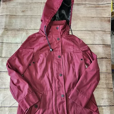 UGG Rain Coat Jacket Woman's Size Small Burgundy Button Zip Up  • $39.99