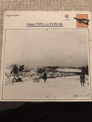 Voisin Type LA (Type III) - Light Bomber - Warplanes Collectors Club Card • $2.49