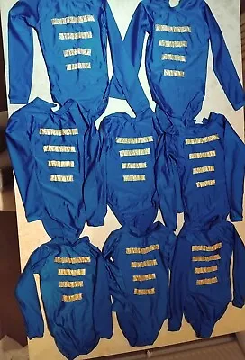 8 X Dance  Lycra Royal Blue Majorette Style Leotards  Show Festival 9-13yrs • £40