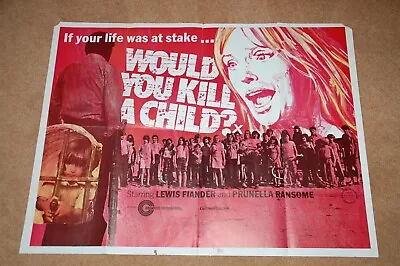 Would You (who Can) Kill A Child? (1976) - Very Rare Orig. Uk Quad Poster • $93.25