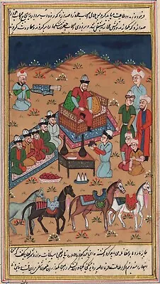 Persian Islamic Miniature Handmade Painting Illuminated Manuscript Ethnic Art • $69.99