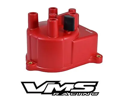 Vms Racing Red Oe Style Distributor Cap For 92-95 Honda Civic D16z6 Eg 1.6l Vtec • $34.88