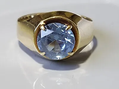 £180 • Buy Vintage Hallmarked 1975 9ct Gold Blue Spinel Ring Size O