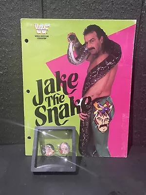 Vintage WWF Folder Jake The Snake Titan Sports Vibrant Rare With 2 WWF Balls • $25