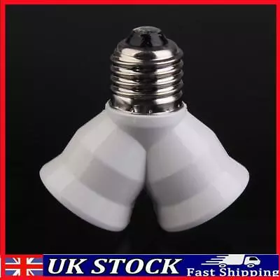 2Pcs E27 Base Light Lamp Bulb Socket 1 To 2 Splitter Adapter Converter Socket • £5.09