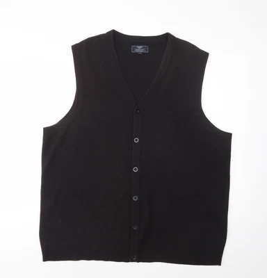 £7 • Buy Atlantic Bay Mens Black V-Neck  Acrylic Vest Jumper Size 2XL    