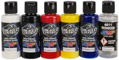 £49.90 • Buy Airbrush Paint -  Createx Wicked Detail Set 6 X 2oz (60ml) - 5 Colours,1 Reducer