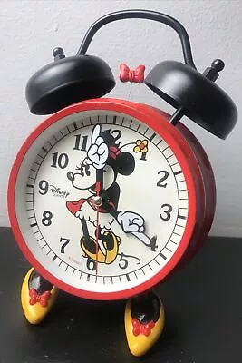 Vtg Disney Parks LLC Quartz Minnie Mouse Alarm Bell Ringing Clock • $19.99