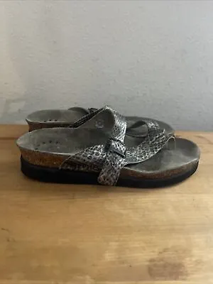 Mephisto Sandals Womens 35 Flip Flop Thong Multicolor Leather Casual Snakeskin • $35