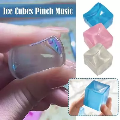 TPR Mini Mochi Ice Block Stress Ball Toy Anti Stress Transparent Cube Fast • £4.26