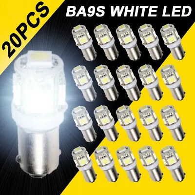 20pcs BA9S T11 Car White LED Light Interior Bulb 5SMD 12V 5050 Lamp T4W 1815 H6W • $13.99