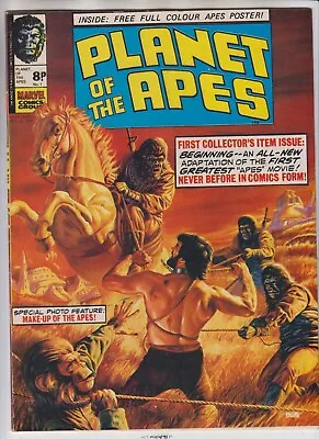 Planet Of The Apes # 1  Vf/nm  Poster Attached   1st Print Uk  1974 Marvel Pence • £139.95