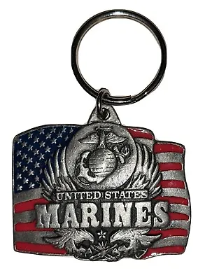 Military Key Ring U S Marines Emblem And Flag NEW • $10.99