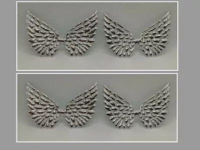 4 X 3  Angel Wings  Crafts Applique Bow Making  - Silver  • £1.79