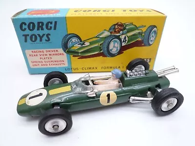 Vintage Corgi Toys 155 Lotus Climax F1 Racing Car In Original Box Issued 1964 • £11.50