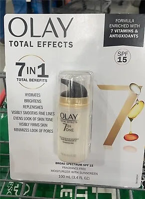 OLAY 7 In 1 Total Benefits Moisturizer With Sunscreen SPF 15- 3.4oz /100ml • $30.99