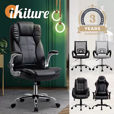 Oikiture Office Chair Gaming Computer Executive Chairs Racing Seat Recliner • $72.90