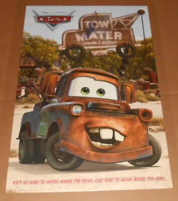 Cars Tow Mater Movie Poster 33.5x22 Disney Pixar • $24.95