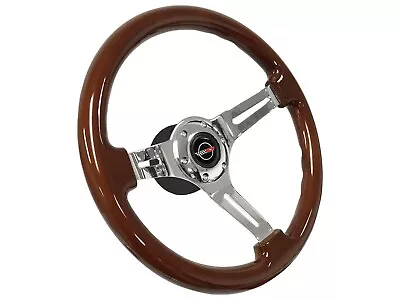 1984-89 C4 Corvette 6 Bolt Wood Steering Wheel Wood Kit Telescopic Adapter • $272.79