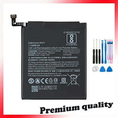 FOR Xiaomi MiA1 (Mi 5X) Mi5X Battery BN31 3080mAh Good Quality • $32.98