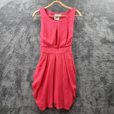 $27.95 • Buy ASOS Womens Dress Size 12 Pink Sleeveless Round Neck Pencil Tie Elastic Waist