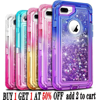 Shockproof Case Cover For IPhone 15 14 13 12 11 Pro Max Liquid Glitter Girl Hard • $18.04