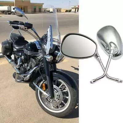 Motorcycle Rear View Mirrors Chrome 10mm For Suzuki Boulevard C50 M109R M50 C90 • $21.90