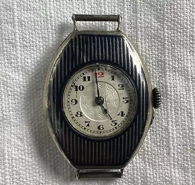 Vintage Sterling Silver 935  Niello Watch/Not Running • $15