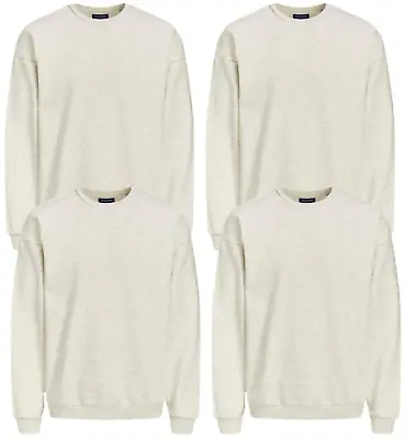 Jack Jones Sweat Top Mens Crew Neck Sweater Top Casual Pullover White • £9.99