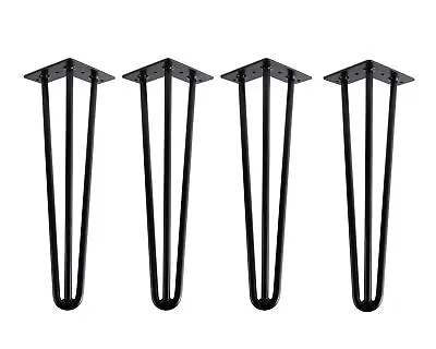 Hairpin 3 Rods Table Desk Legs 1/2  Solid Set Of 4 Heavy Duty - Various Sizes • $44.90