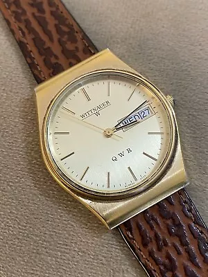 Wittnauer Schlage Lock Service Award Quartz Day Date Wristwatch • $35