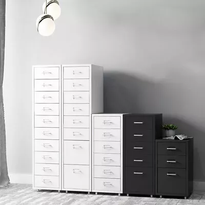 3-8 Drawers Office Metal Filing Cabinet Cupboard Drawer Tools Unit On Castors • £45.95