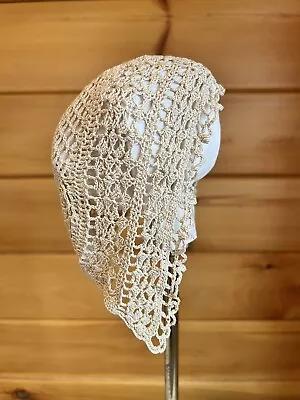 Antique Crochet Lace Doll Hat Bonnet For French German Dolls Soft And Beautiful • $19.99