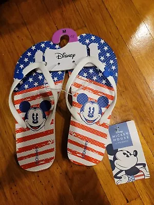 NWT Disney Mickey Mouse Patriotic Sandal Size 7 - 8 Medium Woman 4th Of July • $21