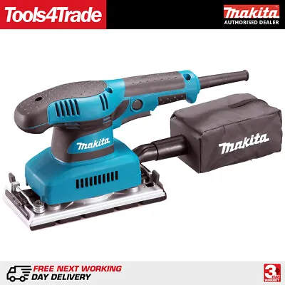 Makita BO3710 1/3” Sheet Orbital Finishing Sander 240V With Punch Plate Dust Bag • £64