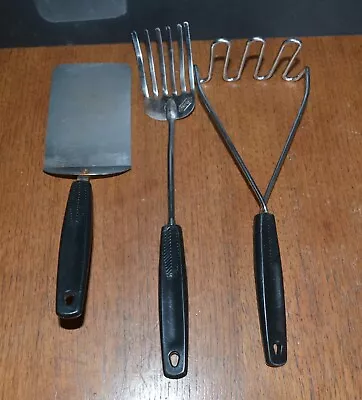 VTG FOLEY Stainless Steel Long Spatula Set (3) Potato Masher Pastry Fork • $40