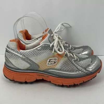 Skechers Tone Ups Fitness Shoes Sneakers 11751 Orange Silver Gray Women's 7.5 • $18.75