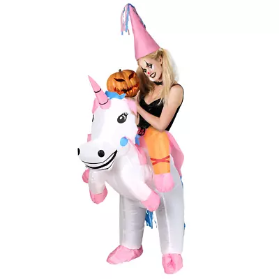 Inflatable Unicorn Costume Adult Suit Blow Up Party Fancy Dress Halloween Cospla • $20.91