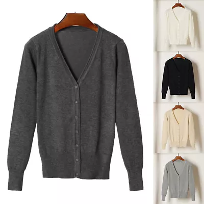 $13.10 • Buy Outwear Cardigan Sweater Knitted Top Long Sleeve Slim Fit Fashion Casual V-Neck