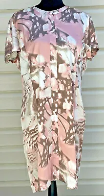 Timeless By Naeem Khan Womens Short Sleeve Midi Pink Size 16 Dress • $19.50