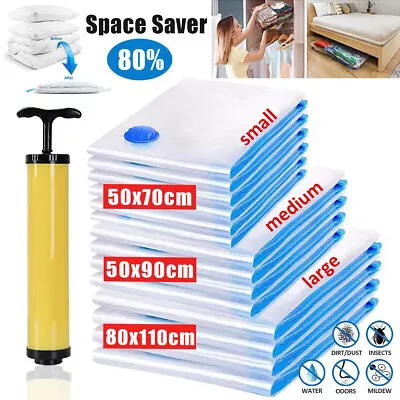 £7.39 • Buy 8x STRONG VACUUM STORAGE SPACE SAVING BAG VAC BAG SPACE SAVER VACCUM BAG