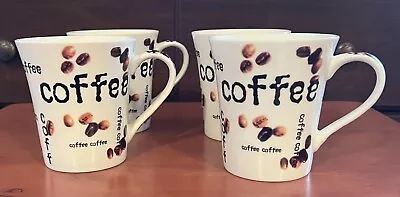 Set Of 4 Coffee Cups From The Cellar 2004 Dishwasher Safe Coffee Theme Collage • $35