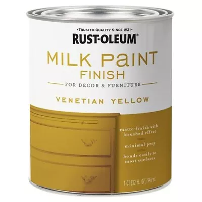 Rust-Oleum 334195 Milk Paint Finish VENETIAN YELLOW Qt • $24.98