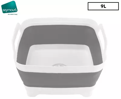 9L Collapsible Camping Sink With Drain Plug Pop Up Wash Tub Caravan Dirty Dishes • $20.90